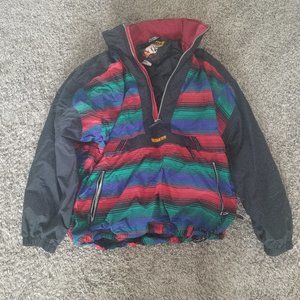 EUC Mens Vintage Obermeyer Jacket, Multicolor, Size Large, Hidden Hood